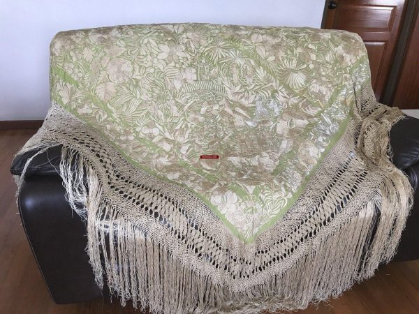 1217 Antique Manila Manton Silk Shawl Cheap