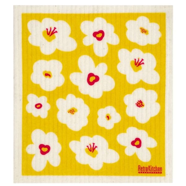 Swedish Dish Sponge Cloth - Retro Flowers For Discount