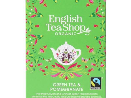 English Tea Shop Organic Green Tea & Pomegranate Teabags 20pk Online now