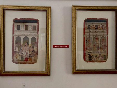 553 Pair of Old Bundi Painting - Holi & Janmashtami Supply