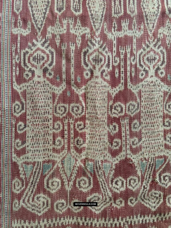 1844 Antique Iban Ceremonial Ikat - Spirit-Figures   Anthropomorhs   Engkaramba For Sale