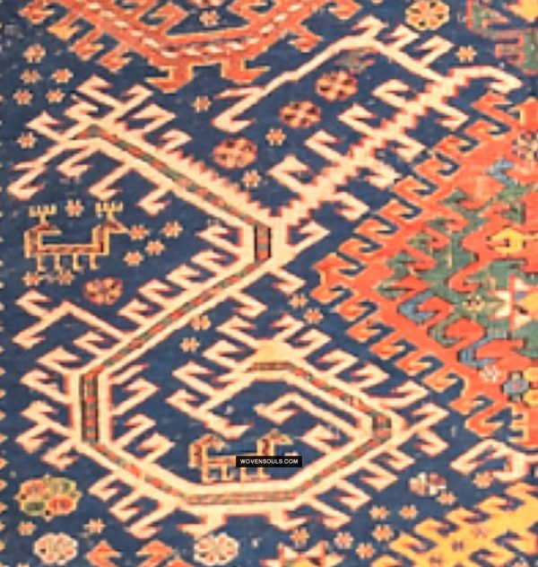 1379 Antique Dragon Soumac Rug on Sale