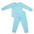 Organic Cotton Winter Pyjama Set - Aquatic Blue Palms and Pineapples Online now