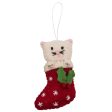 Fairtrade Felt Christmas Decoration - Cat in Stocking Online Sale