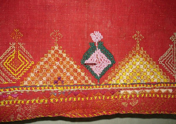 663 Amazing Double Sided Embroidery - Palindrome - Rajasthan Shawl with rare beadwork! For Discount