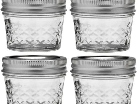 Ball Mason Jar Quilted 130ml 4oz Regular Mouth - Set of 4 Cheap