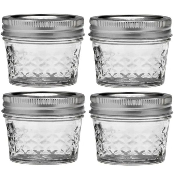 Ball Mason Jar Quilted 130ml 4oz Regular Mouth - Set of 4 Cheap