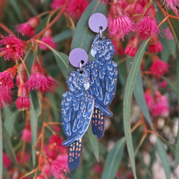 Pixie Nut and Co Black Cockatoo Earrings Sale