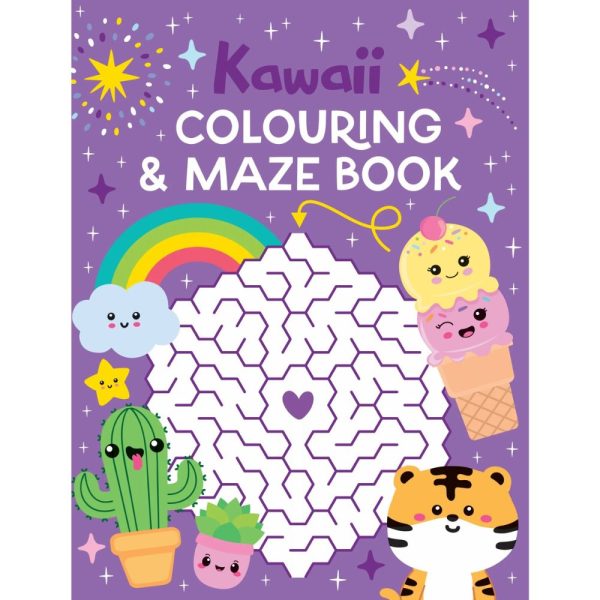 Colouring & Maze Book - Kawaii on Sale