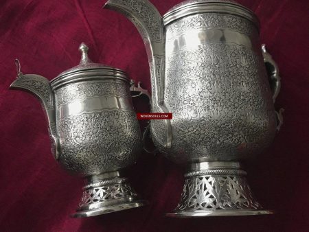 1356 Antique Kashmir Silver Tea Service Cheap