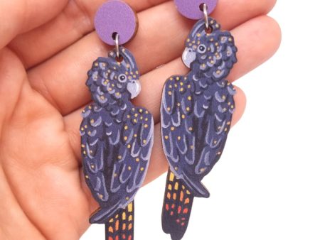 Pixie Nut and Co Black Cockatoo Earrings Sale