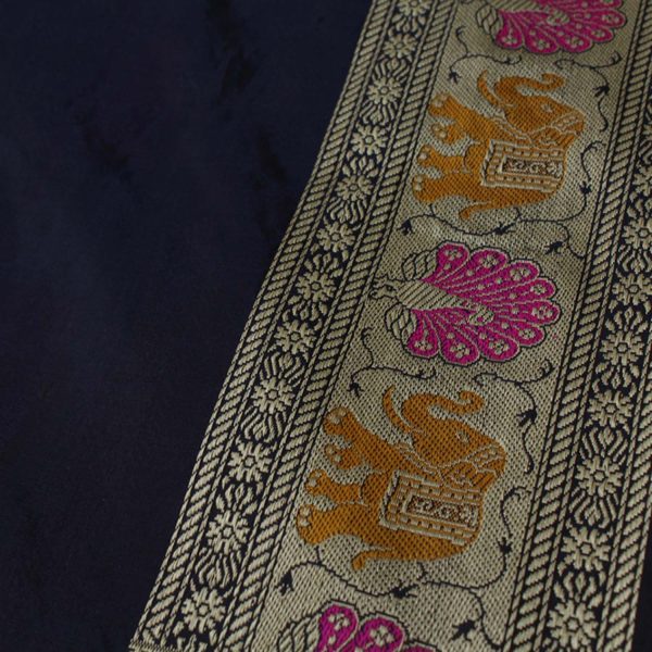 Zari Vasket Pure Katan Silk Banarasi Handloom Saree on Sale