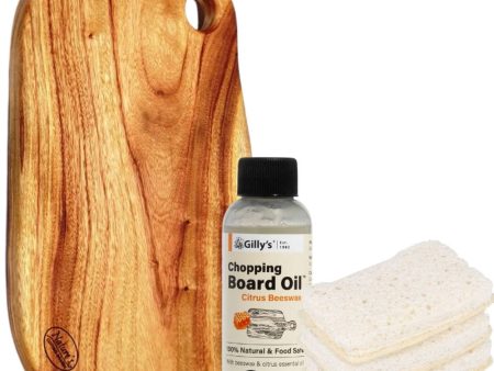 Wooden Cutting Board & Care Bundle Supply