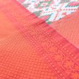 White-Orange Pure Katan Silk Banarasi Patola Handloom Saree For Cheap