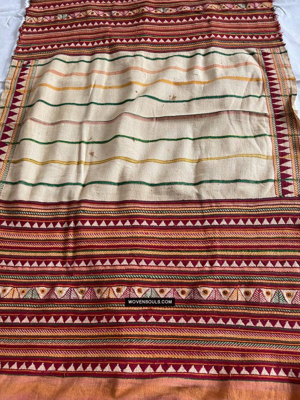 1692 Rare Exceptional Vintage Orissa Odisha Gond Tribal Shawl w Yellow Online