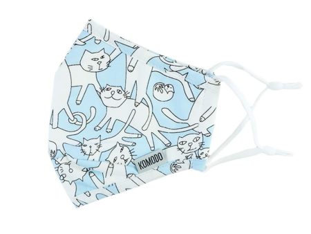 Kids Face Mask - Kitty Kat Blue Online Sale