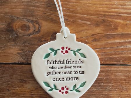 Paper Boat Press Ceramic Christmas Decoration - Bauble Faithful Friends Cheap