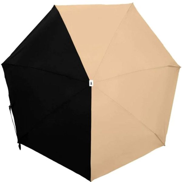 ANATOLE Two Toned Micro Umbrella Beige & Black ALICE Hot on Sale