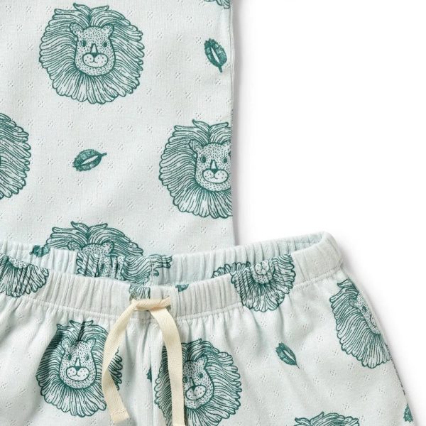 Wilson & Frenchy Organic Pointelle Short Sleeved Pyjamas - Little Lion Hot on Sale