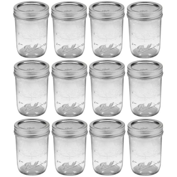 Ball Mason Jar Half Pint 240ml 8oz Regular - Set of 12 For Sale