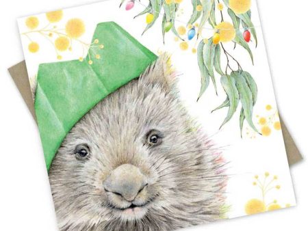 Popcorn Blue Wombat-y Christmas Card Discount