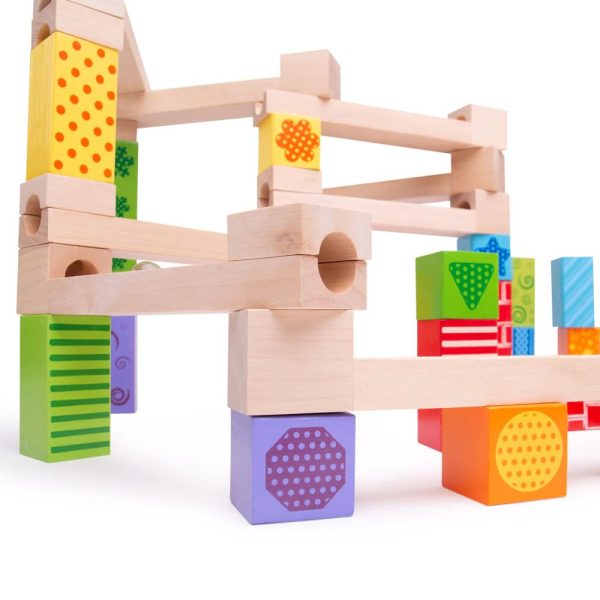 Bigjigs 47 Piece Wooden Marble Run Online now