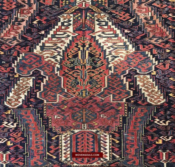 1460 Masterpiece Dragon Sumac Soumac Rug Carpet Online now