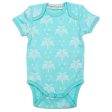 Organic Cotton Summer Short-Sleeve Onesie - Palms and Pineapples in Island Water Green Online