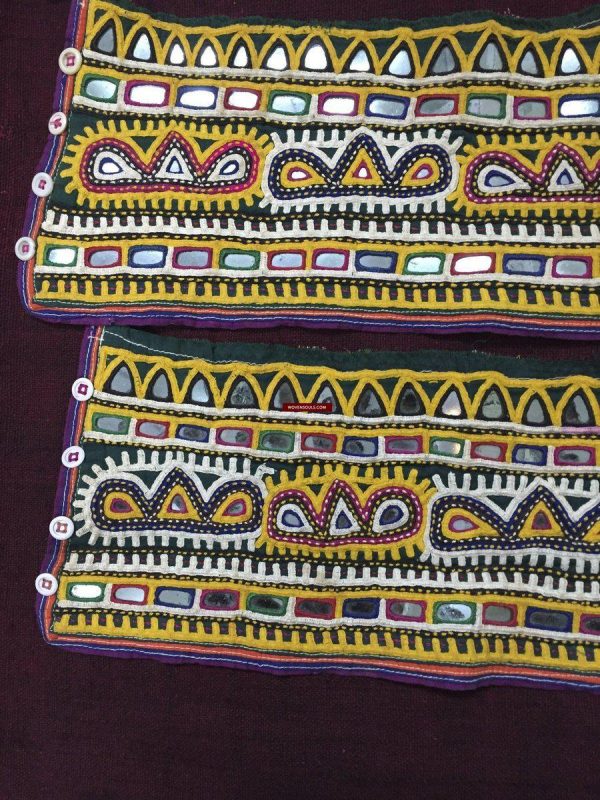 989 Vintage Embroidery Panels Trim - Vintage Rabari Embroidery from Gujarat Supply