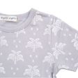 Organic Cotton T-Shirt and Long Leg Pyjama Set - Palms & Pineapples in Grey Online now