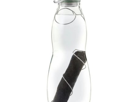 Black + Blum Glass Water Bottle 650ml with Charcoal Stick on Coil Discount