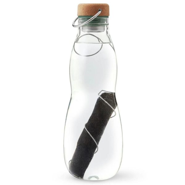 Black + Blum Glass Water Bottle 650ml with Charcoal Stick on Coil Discount