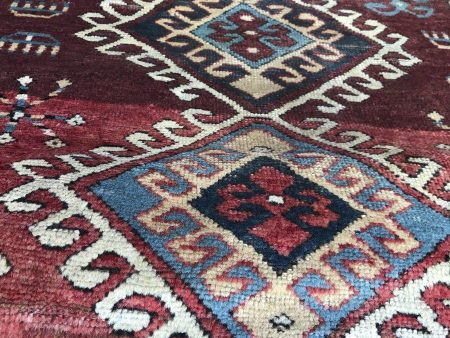 1078 Antique Kazak Village Rug with Human Motifs - Gallery-2 Online Sale