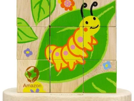 EverEarth Caterpillar to Butterfly Stacking Wooden Puzzle Fashion