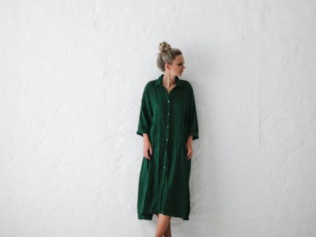 Seaside Tones Oversized Green Dress For Cheap