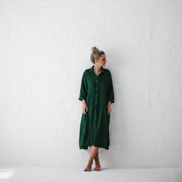 Seaside Tones Oversized Green Dress For Cheap