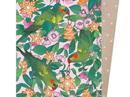 Earth Greetings Australian Christmas Card - Lorikeets & Lilly Pilly Online Sale