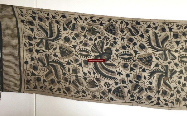 1033 Antique Java Batik Art on Silk Shawl Online