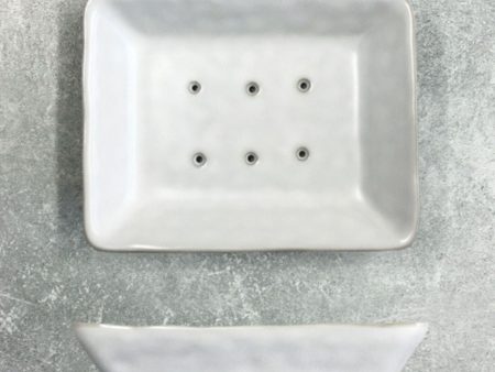 Soap Dish Porcelain White on Sale