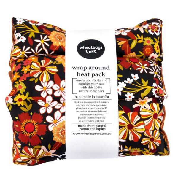 Wheatbags Love Wrap Around Heat Pack - Groovy Flowers Black Cheap