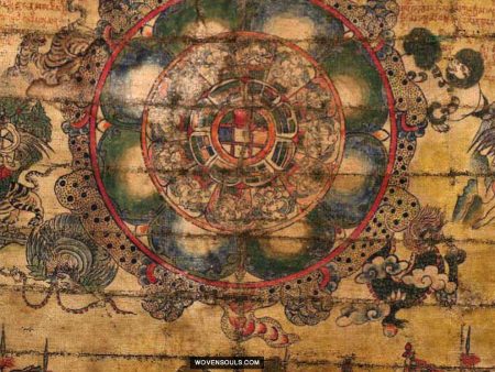 1099 Antique Tibetan Astrological Calendar Painting For Discount