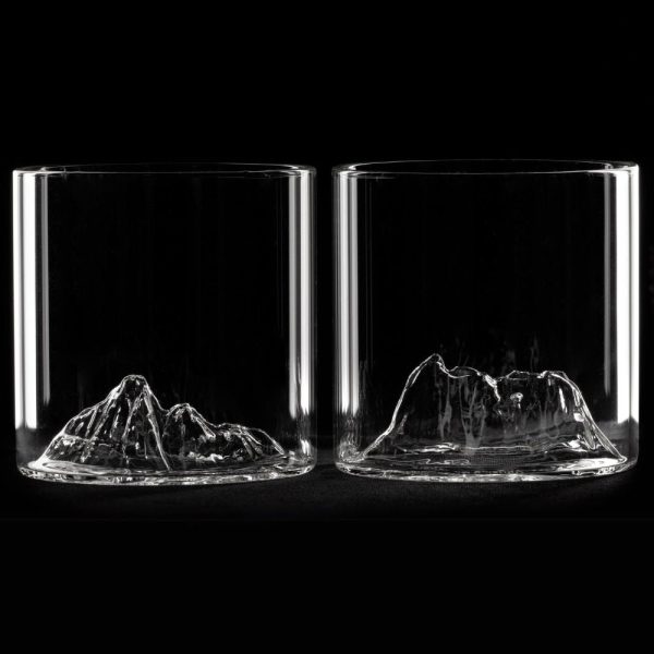 Uprising Glassware Old Fashioned Glass + Coaster Twin Set - Cradle Mountain (Wulinantikala) on Sale